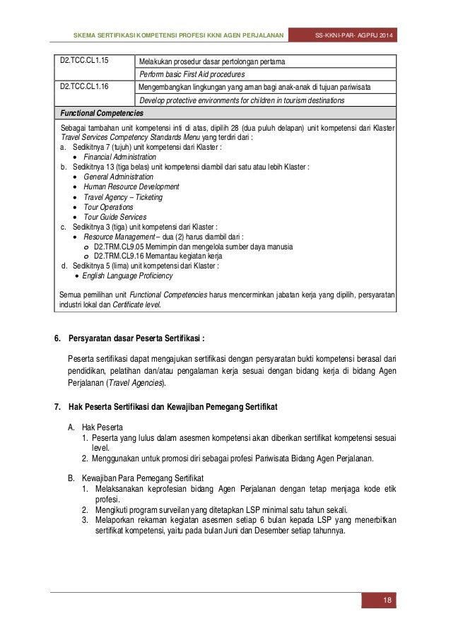 Skema sertifikasi kkni travel agencies 2014