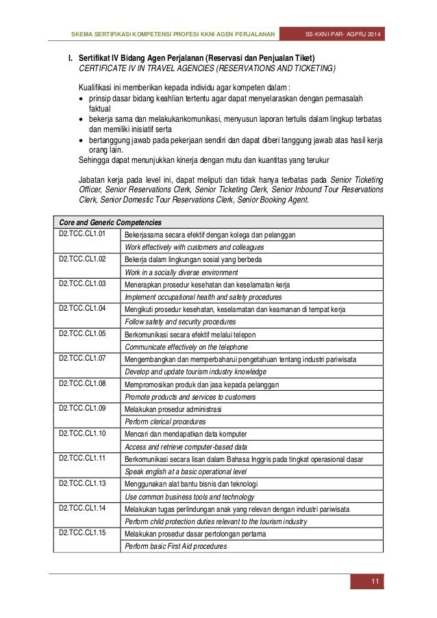 Skema sertifikasi kkni travel agencies 2014