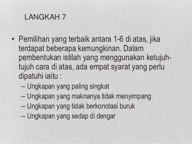 Skema tatacara pembentukan istilah dlm bm Skema tatacara pembentukan istilah dlm bm
