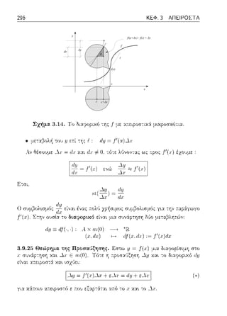 f
y
x
f(c)
c
c c+Δx
φ
f(ψ+Δx) - f(c) = Δy
dy
Δy
l
 