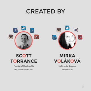 2 
SCOTT 
TORRANCE 
Founder of Flux Insights 
http://www.fluxinsights.com/ 
MIRKA 
VOLÁKOVÁ 
Multimedia designer 
http://emvee.cz/ 
CREATED BY 
 