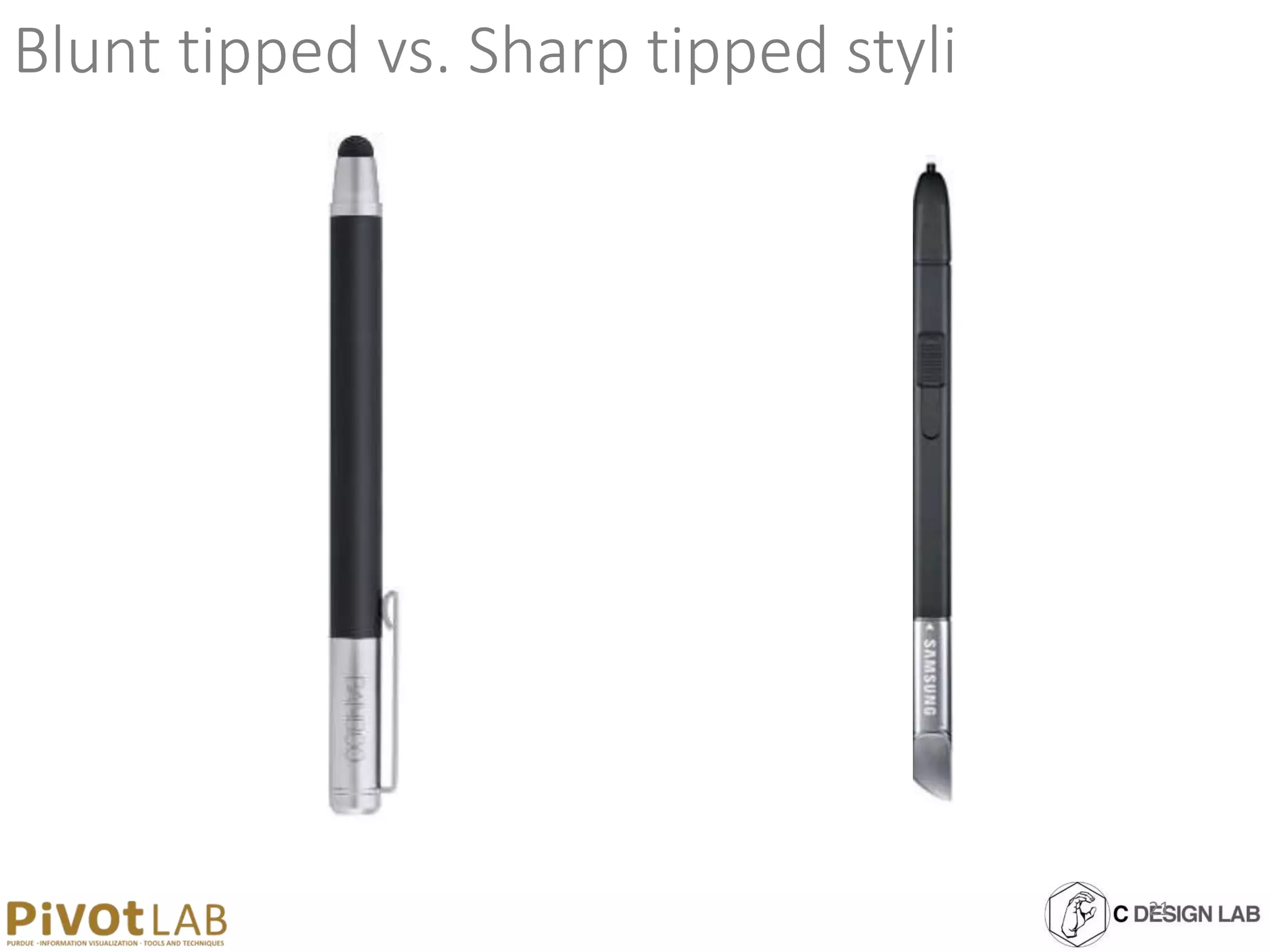 Blunt tipped vs. Sharp tipped styli
21
 