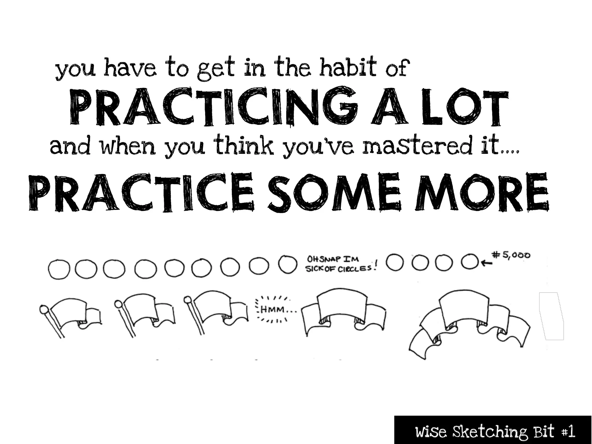 you have to get in the habit of

  PRACTICING A LOT
and when you think you’ve mastered it....


PRACTICE SOME MORE

                                  Wise Sketching Bit #1
 