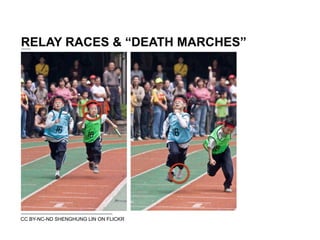 RELAY RACES & “DEATH MARCHES”




CC BY-NC-ND SHENGHUNG LIN ON FLICKR
 