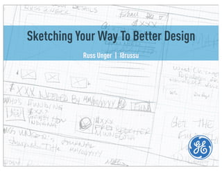 Sketching Your Way To Better Design
           Russ Unger | @russu
 