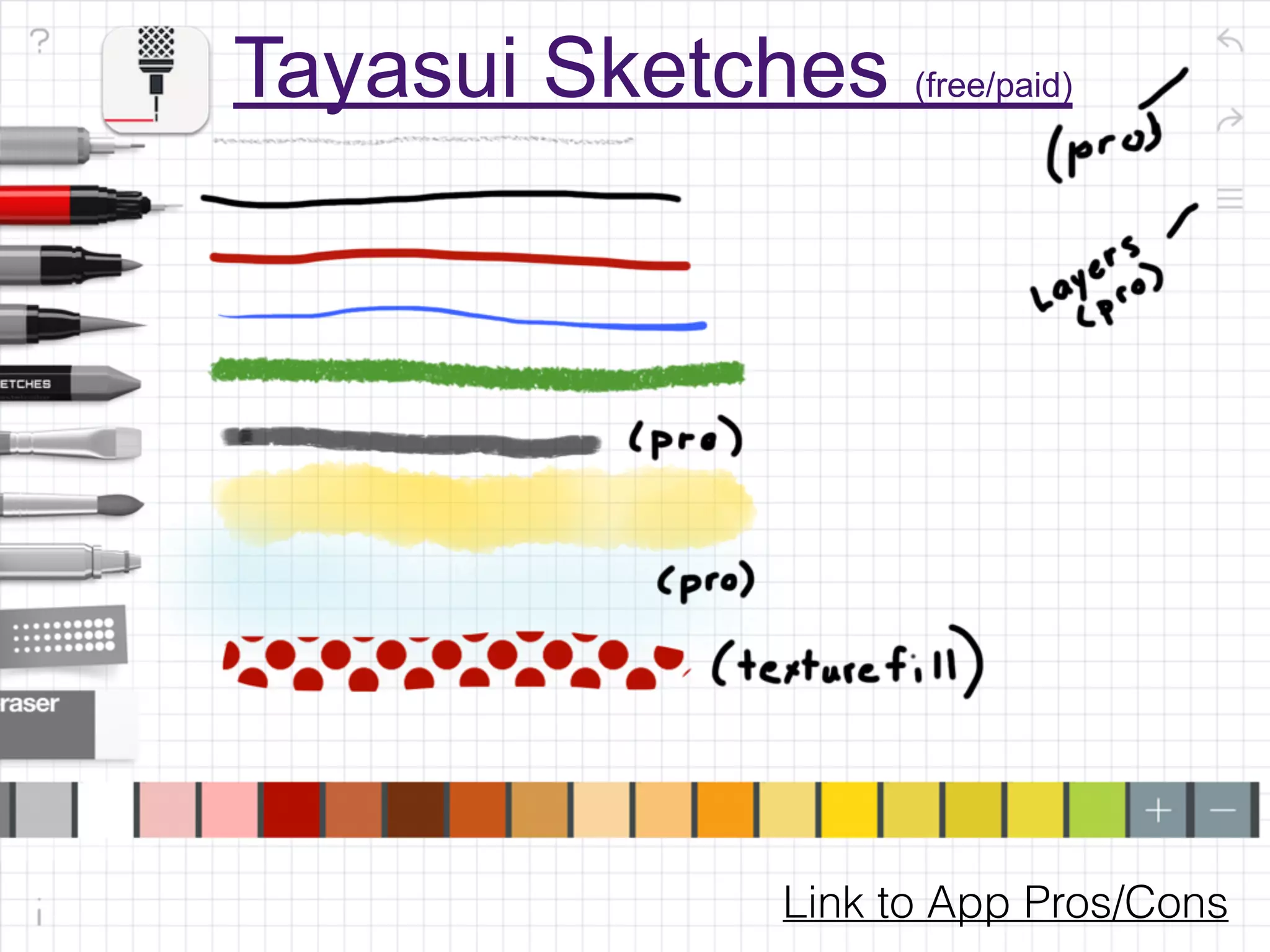 Link to App Pros/Cons
Tayasui Sketches (free/paid)
 