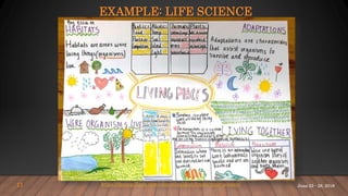 EXAMPLE: LIFE SCIENCE
https://drsuepillans.com/education/sketchnote-your-science/11 June 25 - 28, 2018
 