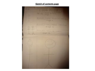 Sketch of contents page
 
