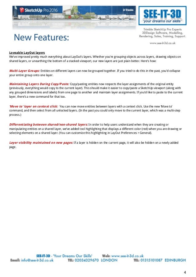 Sketchup Pro 2016 New Features Guide