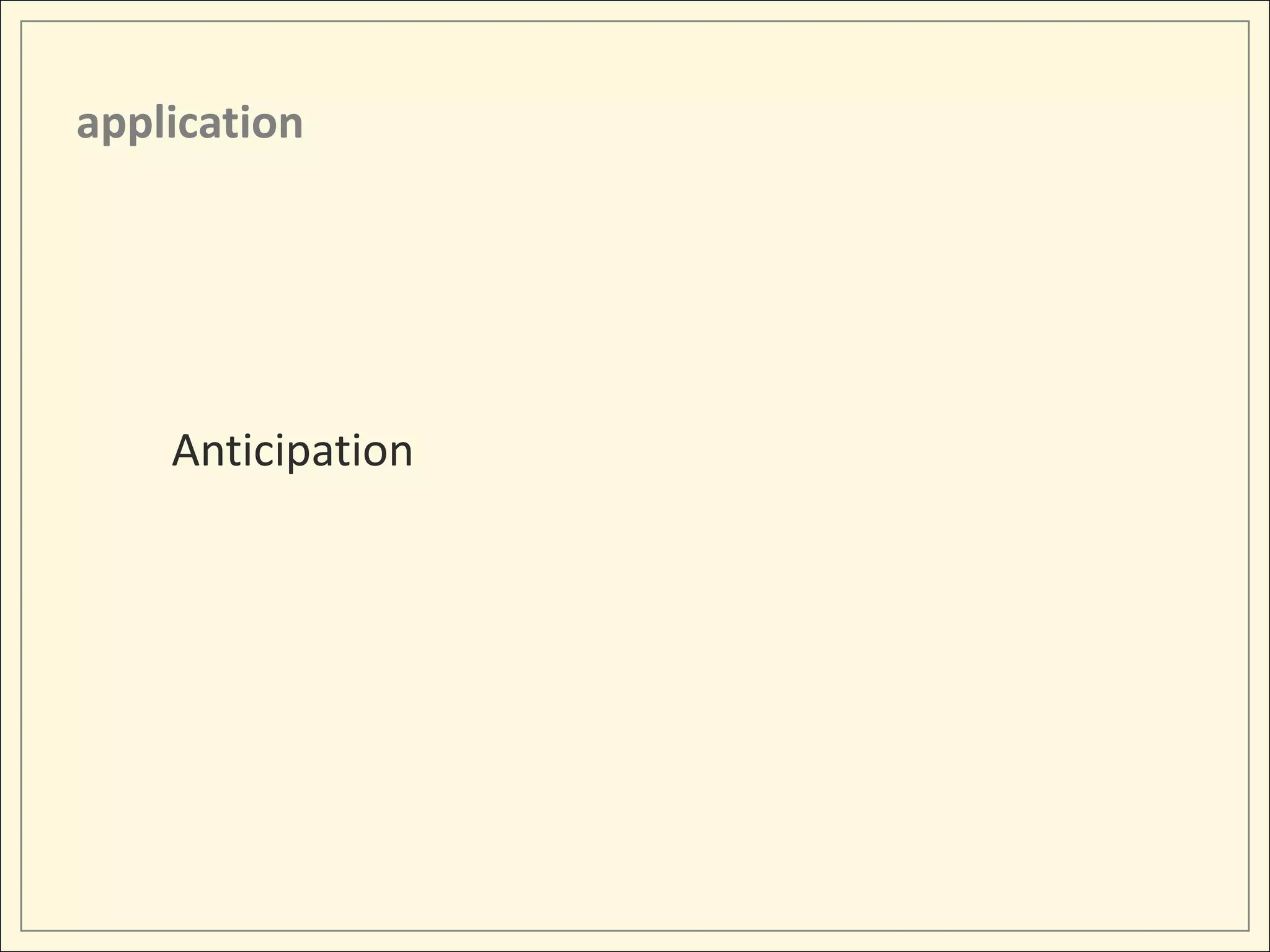 application




    Anticipation
 