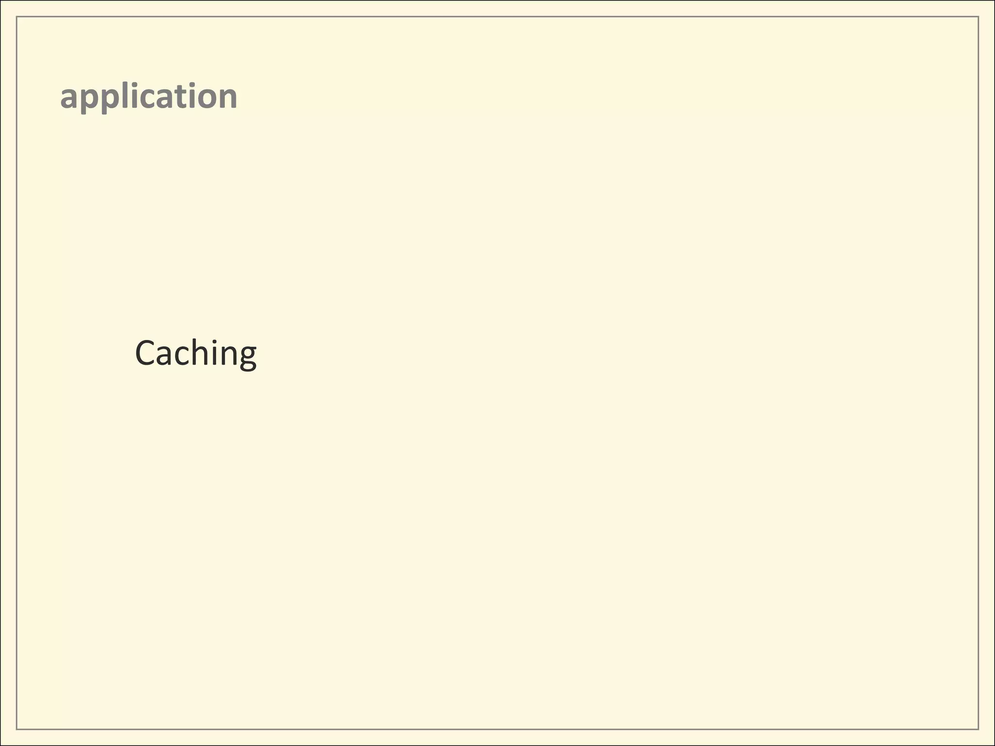 application




    Caching
 