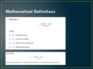 Skewness and Kurtosis of distribution maths mini projet.pptx