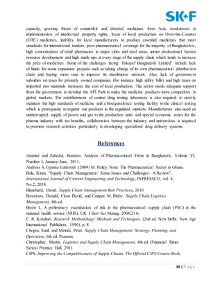 Supply Chain Management of Pharmaceuticals Company | DOCX