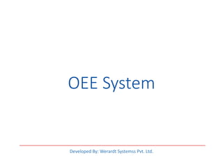 OEE System
Developed By: Werardt Systemss Pvt. Ltd.
 