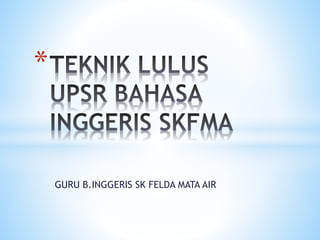 GURU B.INGGERIS SK FELDA MATA AIR
*
 