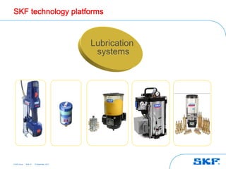 SKF technology platforms



                                              Lubrication
                                               systems




© SKF Group   Slide 12   25 September, 2012
 
