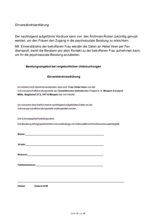 Vorlage Einverständniserklärung. vorlage einverst ...
