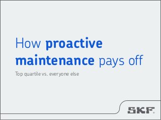 How proactive
maintenance pays off
Top quartile vs. everyone else
 