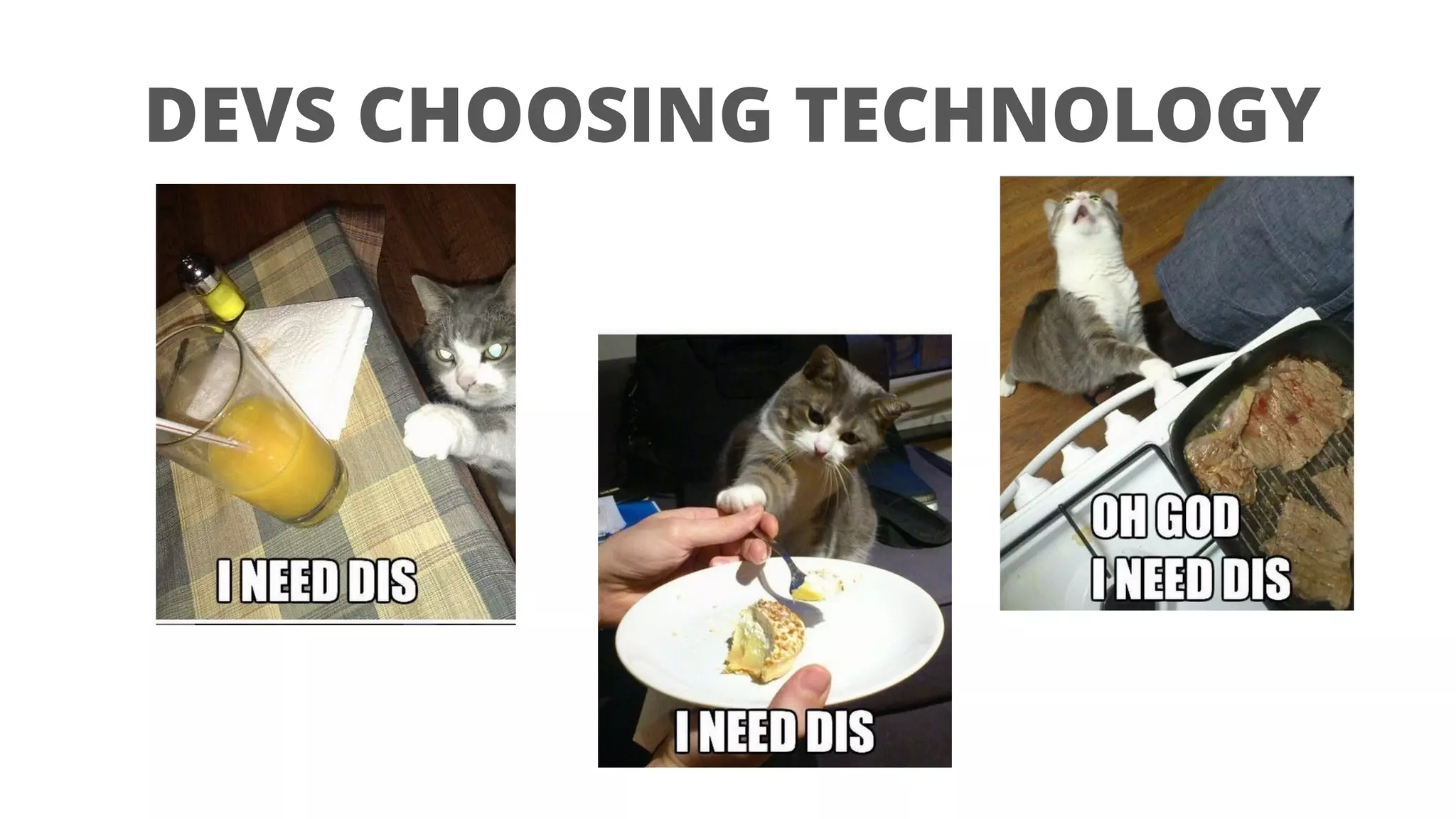 DEVS CHOOSING TECHNOLOGY
 