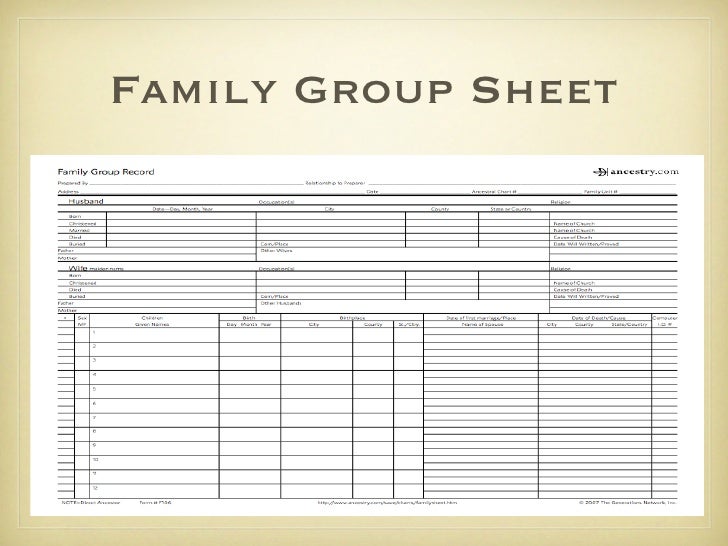 sk genealogy basics 041412 family group sheets for genealogy