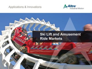 Applications & Innovations
Ski Lift and Amusement
Ride Markets
 