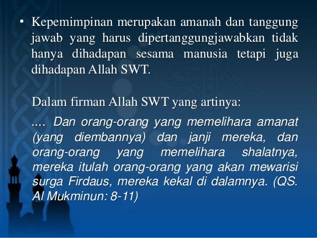 Ski Kepemimpinan Dalam Perspektif Islam