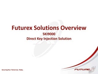 Futurex Solutions Overview
SKI9000
Direct Key Injection Solution
 