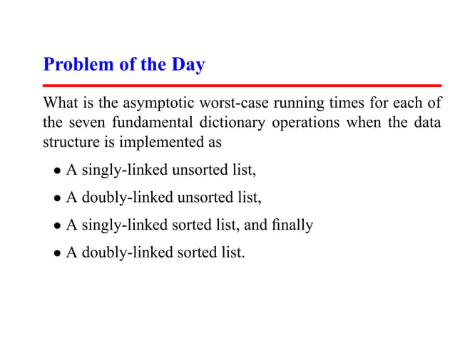 Skiena algorithm 2007 lecture05 dictionary data structure trees | PDF