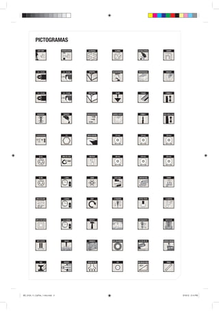 PICTOGRAMAS
               SOFT GRIP           ANTIDESLIZANTE     ALVENARIA        ALUMÍNIO        ESTABILIZADORA        GRAMPO




              1,5 - 10 mm           1,5 - 10 mm       MADEIRA       VELCRO/GRAMPO      PROFUNDIDADE         REBAIXO




              1,5 - 13 mm           1,5 - 13 mm      SINTÉTICOS         33.000            2 FACAS           LÂMINA U




              REVERSÍVEL             VARIÁVEL       PARAFUSAMENTO   QUEBRA CANTO          LÂMINA T       400-3.500 p/ min




             2 VELOCIDADES              1/4         SPEED CONTROL       115 mm            130 mm             150 mm




                 Ni-Cd             ÍONS DE LÍTIO      SDS PLUS          180 mm            230 mm             254 mm




                 Ni-MH                1 HORA            LASER          EASY CLIC        CONFORTÁVEL          PUNHO




             ÁREA/VOLUME              3 HORAS           STOP          2 POSIÇÕES        BOTÃO TRAVA        3 AJUSTES




             DUPLA ISOLAÇÃO         3 A 5 HORAS        IMPACTO      USO ESTACIONÁRIO   ACIONAMENTO          AUTO CLIC




              SAFT CLUTCH             JOULES          CONCRETO      100% ROLAMENTO      FILTRO DE PÓ     CONTROLE PRESSÃO




                  AÇO                 SUCÇÃO         SUCÇÃO DE PÓ         LUZ          INCLINAÇÃO MESA       RÉGUA




BD_0124_11_CatTec_1 intro.indd 4                                                                                            9/19/12 3:14 PM
 