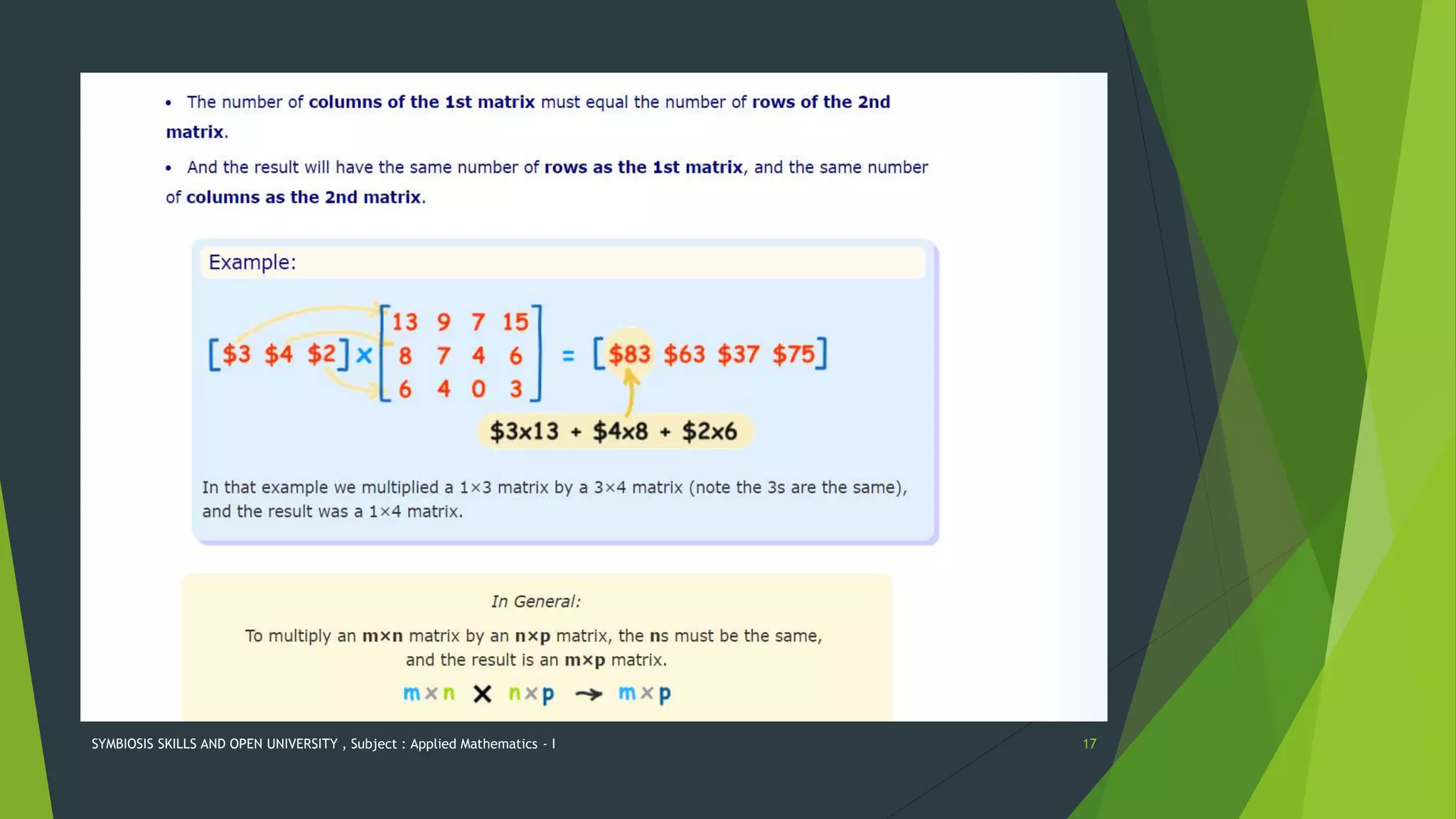 BASICS OF MATRICES WITH APPLICATION IN ENGINEERING | PPTX | Physics ...