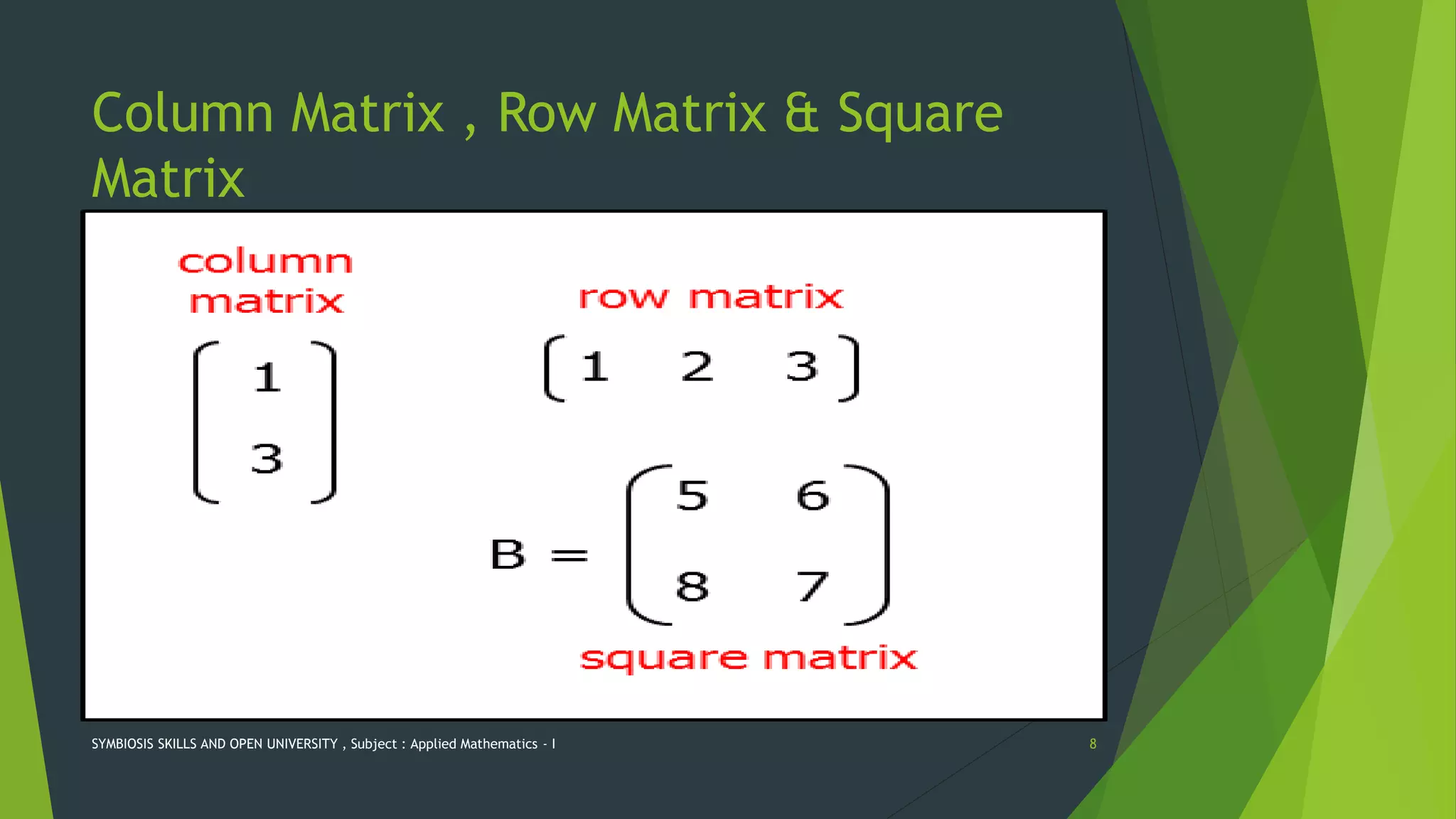 BASICS OF MATRICES WITH APPLICATION IN ENGINEERING | PPTX | Physics ...