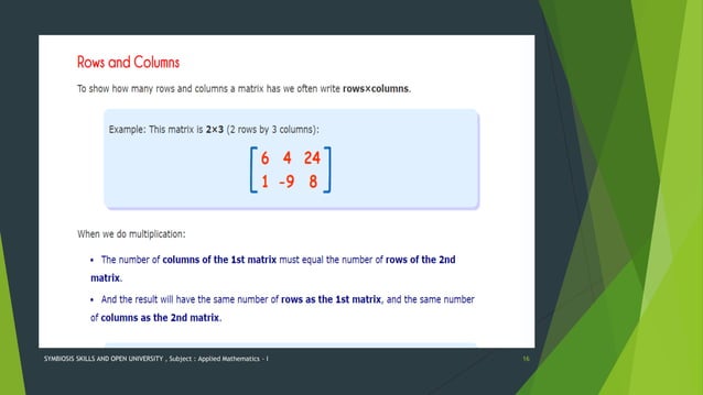 BASICS OF MATRICES WITH APPLICATION IN ENGINEERING | PPTX | Physics ...