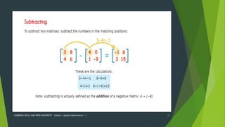 BASICS OF MATRICES WITH APPLICATION IN ENGINEERING | PPTX