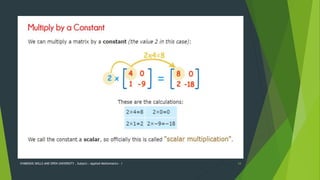 BASICS OF MATRICES WITH APPLICATION IN ENGINEERING | PPTX