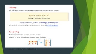 BASICS OF MATRICES WITH APPLICATION IN ENGINEERING | PPTX