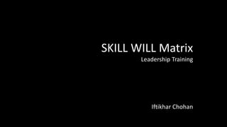 SKILL WILL Matrix
Leadership Training
Iftikhar Chohan
 