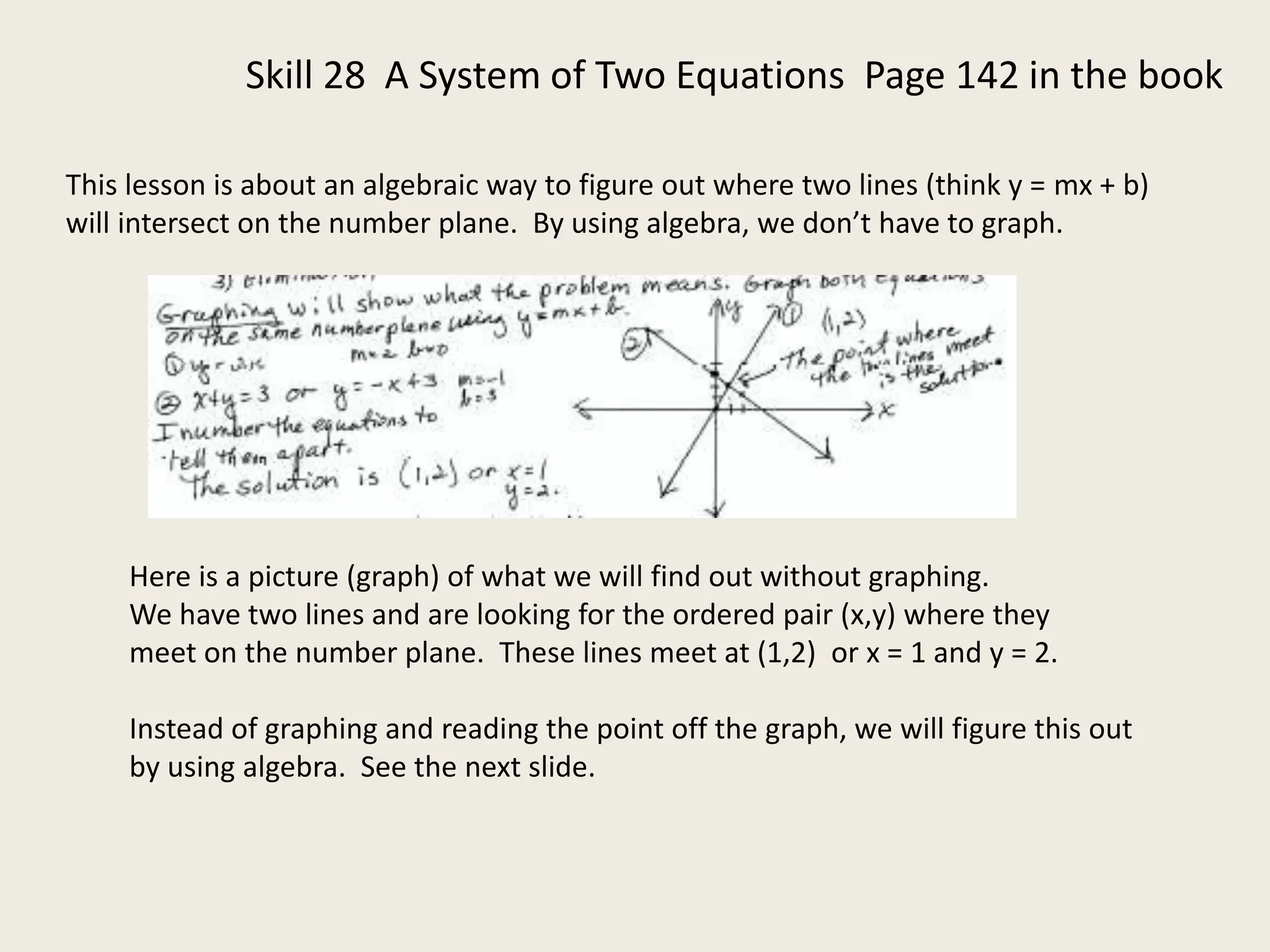 Skill28 Two Equations in Two Unknowns by Elimination | PPT