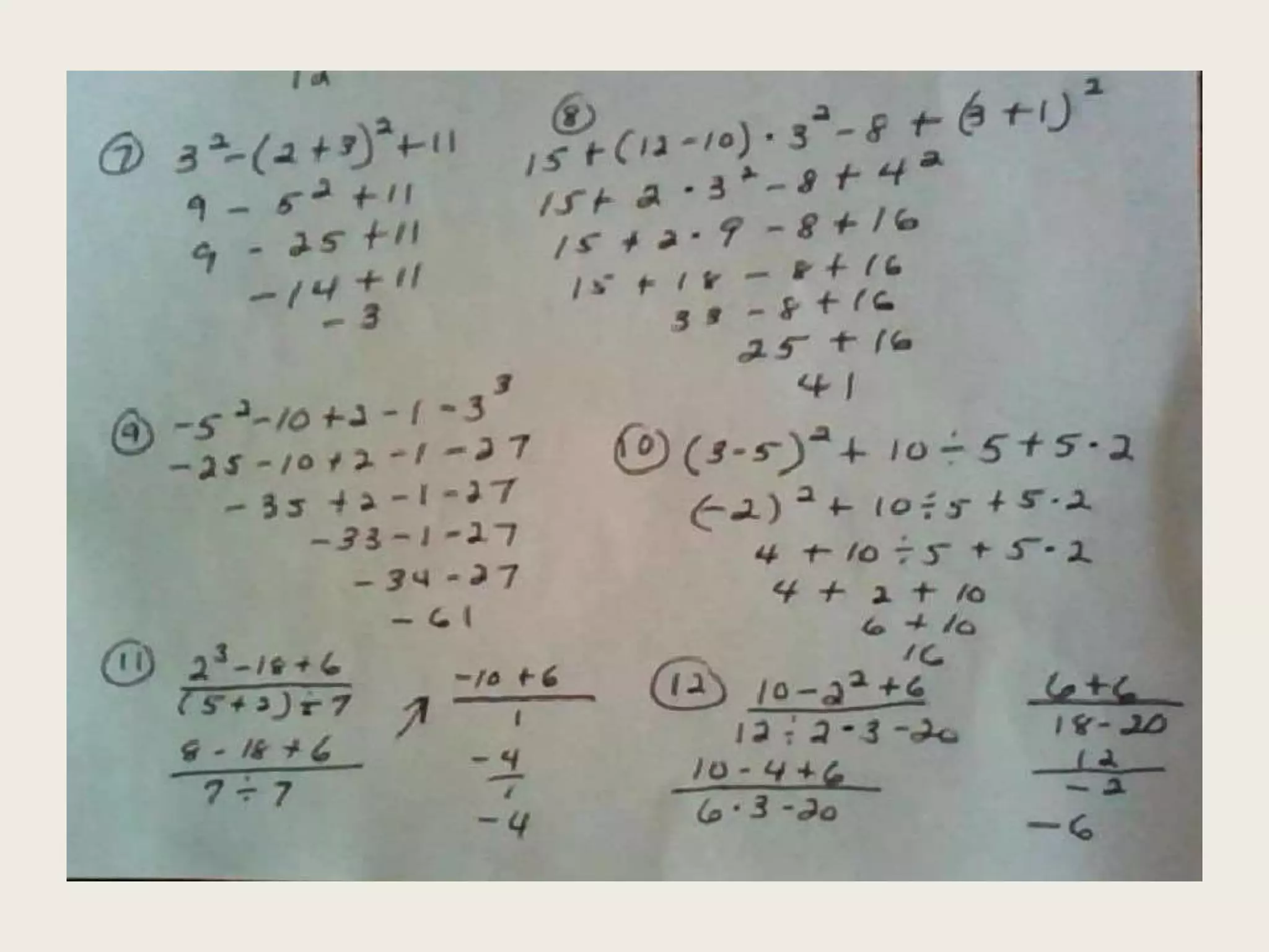 Skill5 order of operations