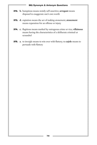 501 Synonyms And Antonyms Questions