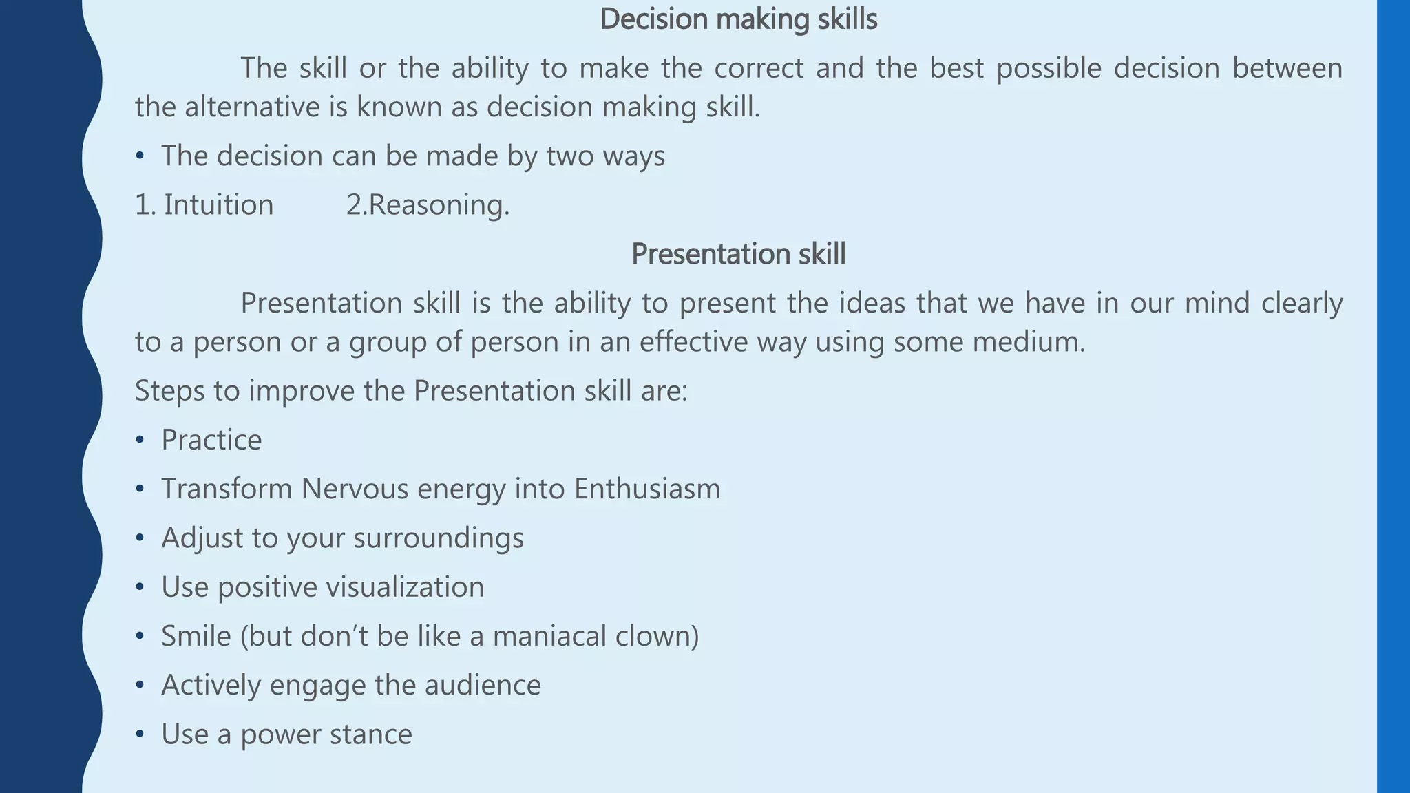 Skill development for personal excellence slideshare | PPTX