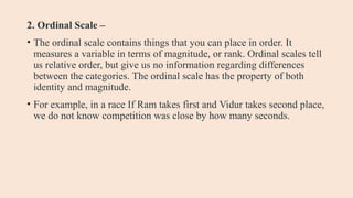 Data analytics – I: classification of data and measurement scale | PPTX