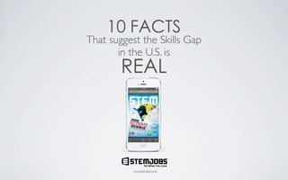 10 FACTS

That suggest the Skills Gap
in the U.S. is

REAL

TM

www.stemjobs.com

 
