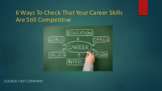6 Ways To Check That Your Career Skills
Are Still Competitive
SOURCE: FAST COMPANY
 