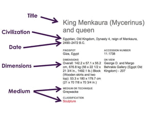 Title
Civilization
Date
Dimensions
Medium
 