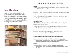 Identification
Just as you are expected to
provide the author, title, date
and place of publication when
writing about books and articles,
this information is required when
writing about works of art
 