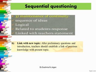 Sequential questioning
Dr.Sushma N Jogan
 