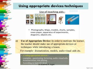 Using appropriate devices/techniques
Dr.Sushma N Jogan
 