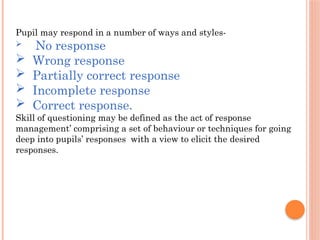 skill of questioning Teaching Practice Skill | PPTX