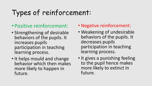 Skill of reinforcement in Microteaching | PPTX