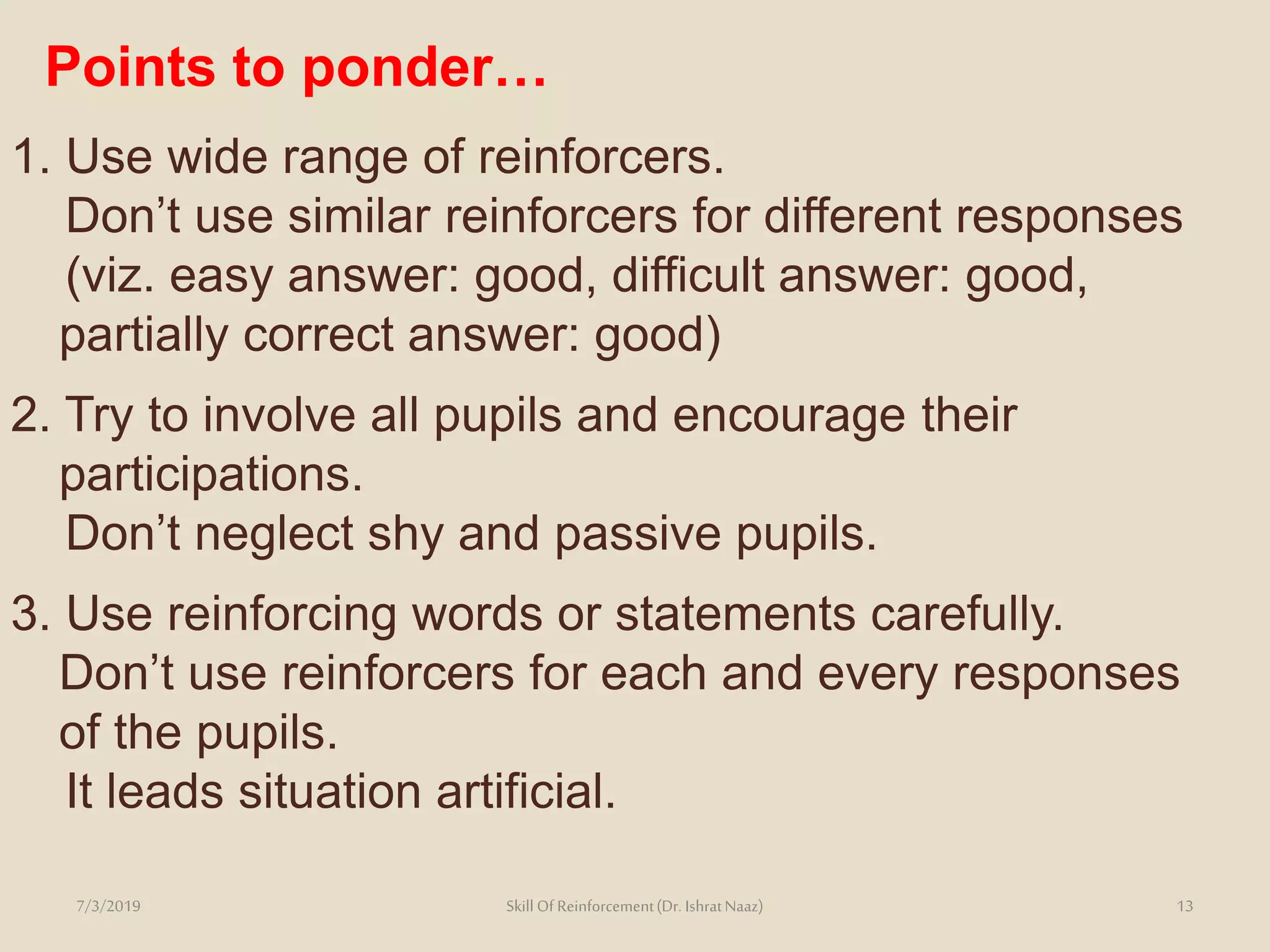 Skill of reinforcement | PPTX